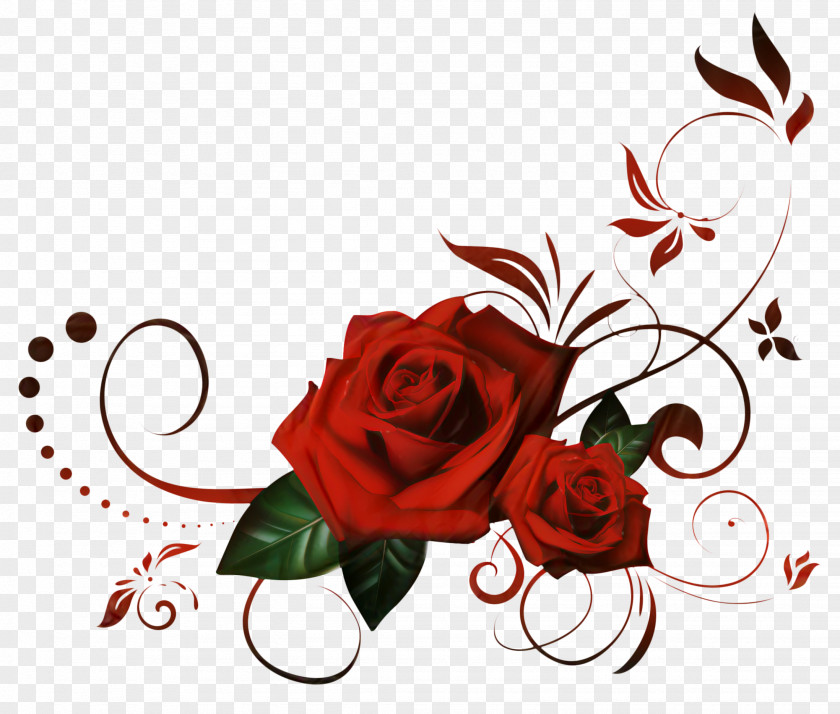 Black Rose Floral Design Clip Art PNG