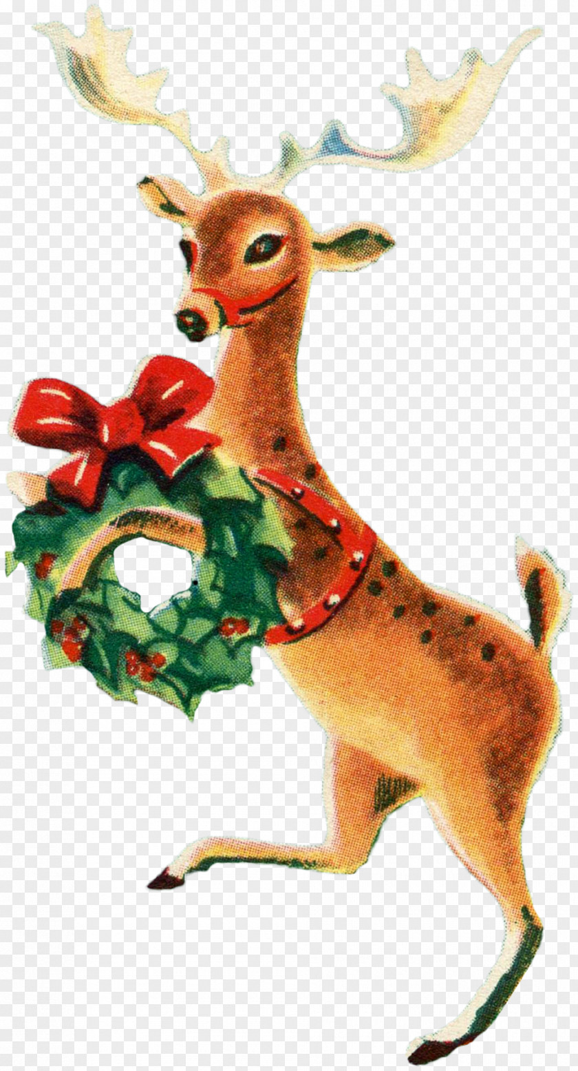 Blue Wreath Reindeer Christmas Ornament Decoration Antler PNG