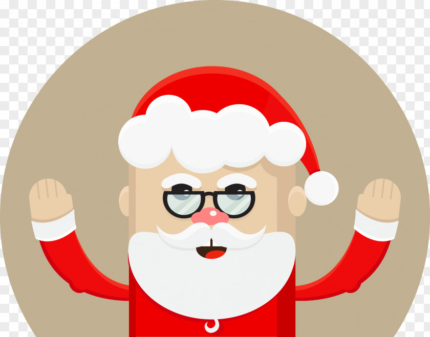 Cartoon Santa Claus Christmas Glasses Illustration PNG