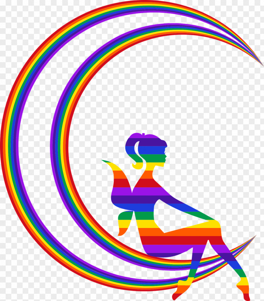 Cdr Rainbow Fairy Moon Clip Art PNG