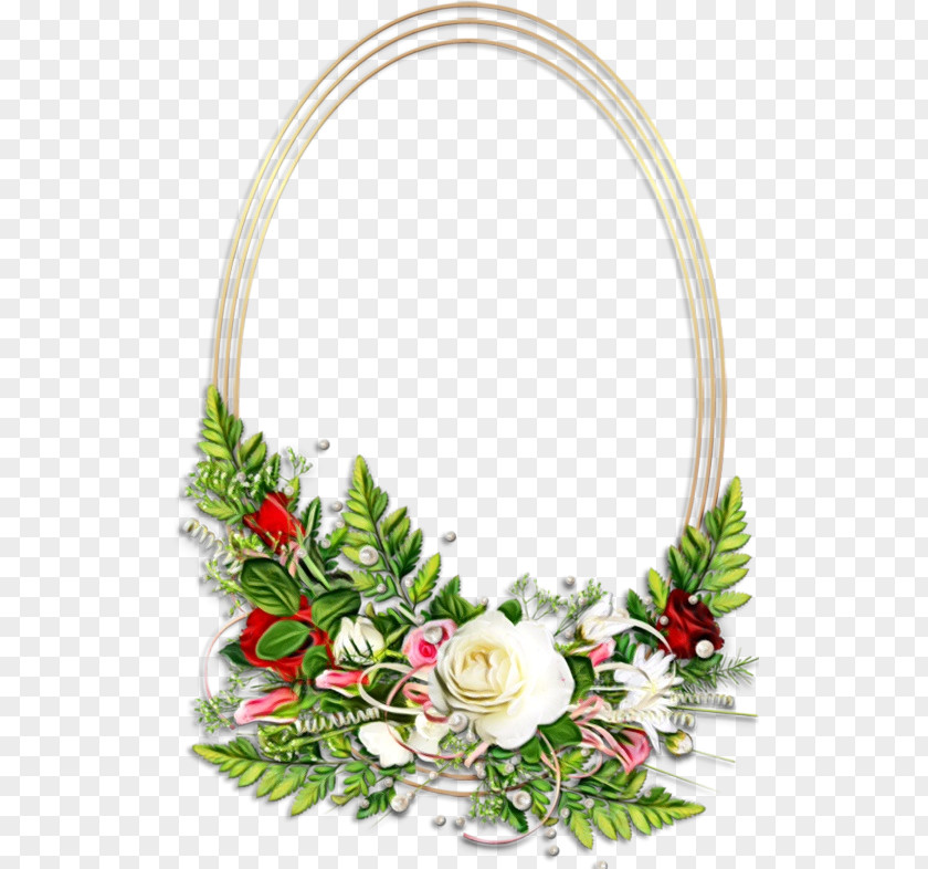 Floral Design Interior Watercolor Christmas Wreath PNG