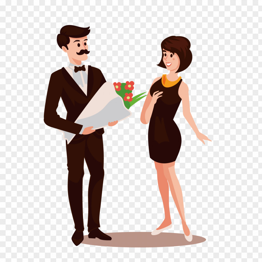 Vector Dating Men And Women Couple Love Illustration PNG