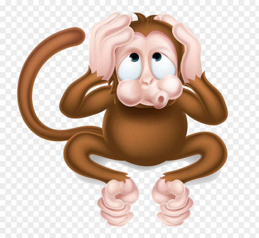 Creative Thinking Monkey Three Wise Monkeys Royalty-free Evil Illustration PNG