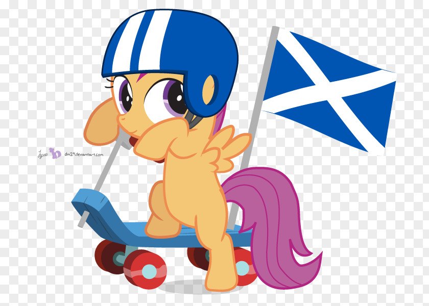 Scooter Behind Small Orange Flag Scootaloo Rainbow Dash Fluttershy Pony Art PNG