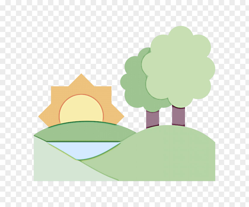 Hill Plant Green Leaf Cloud Tree PNG