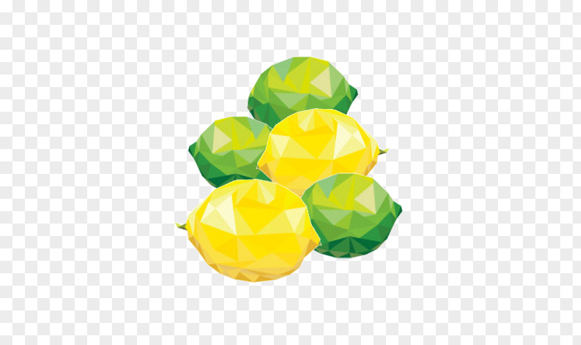 Lemon Mosaic Morphing Yellow Fruit PNG