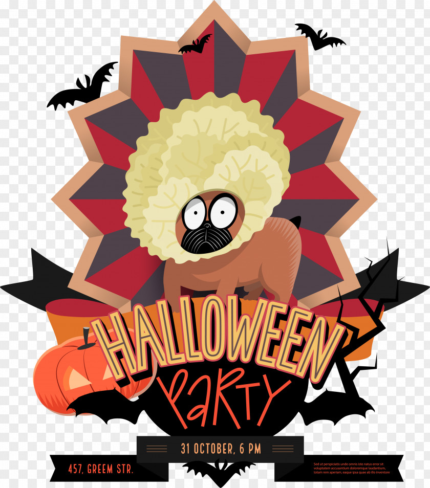 Funny Animal Halloween Logo Jack-o'-lantern Party Illustration PNG