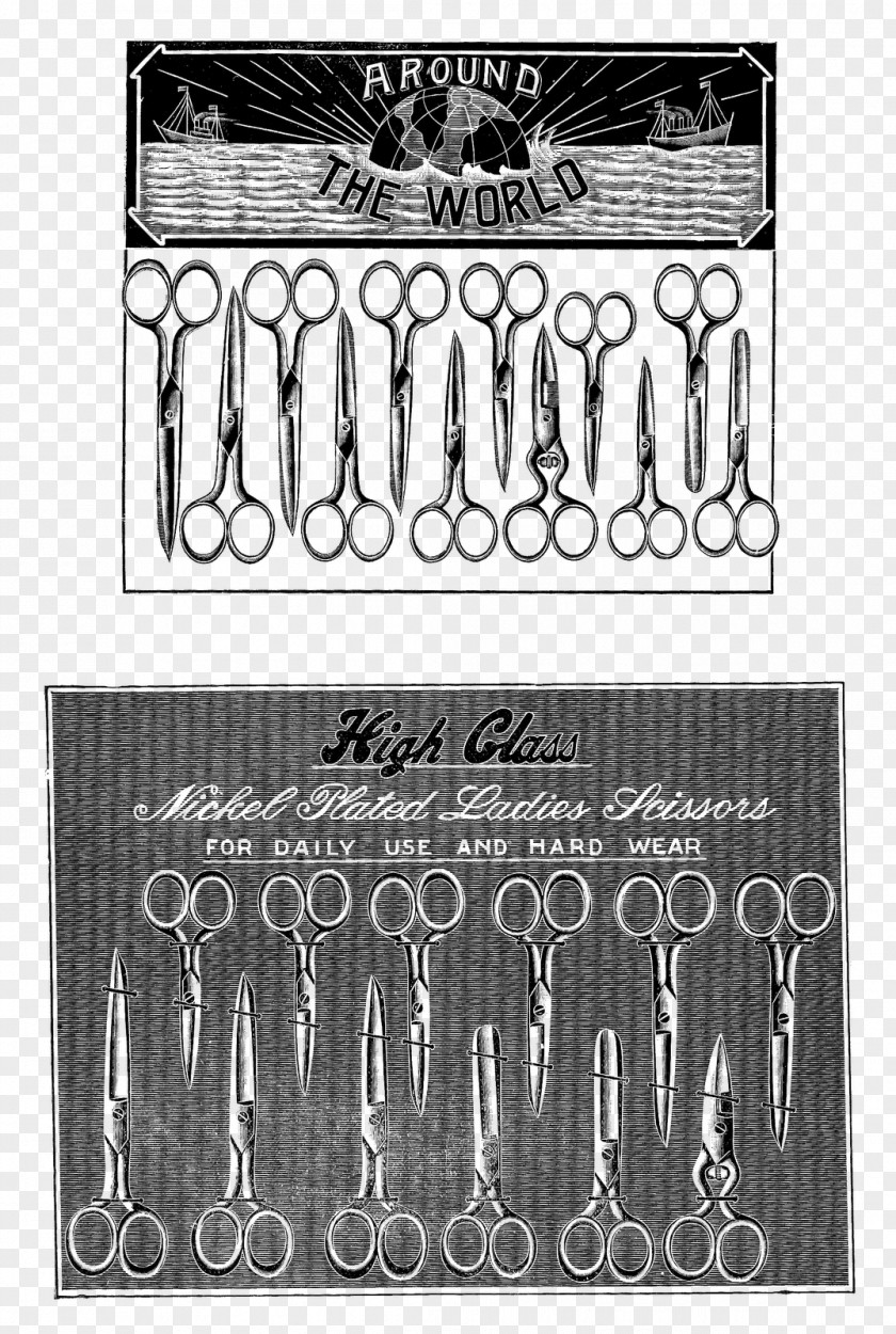 Vintage Shears Brand White Font PNG