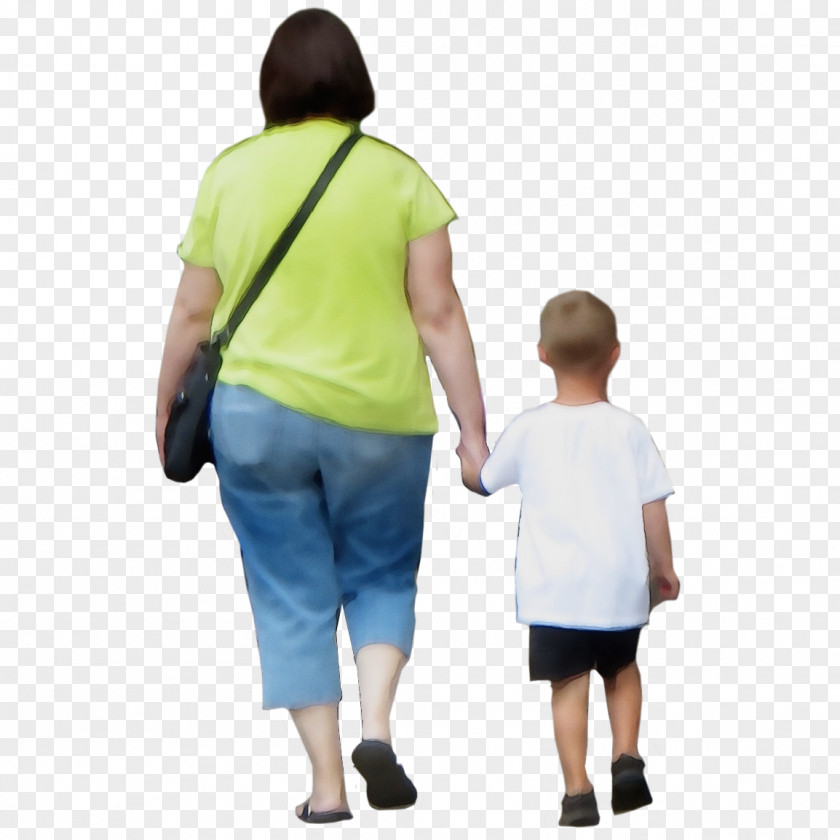 Father Holding Hands Watercolor Cartoon PNG