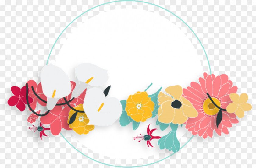 Flower Decoration Circle PNG