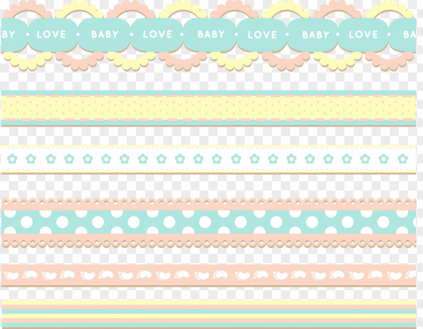 Ribbon Element Vector Painted Baby Paper Green Area Pattern PNG