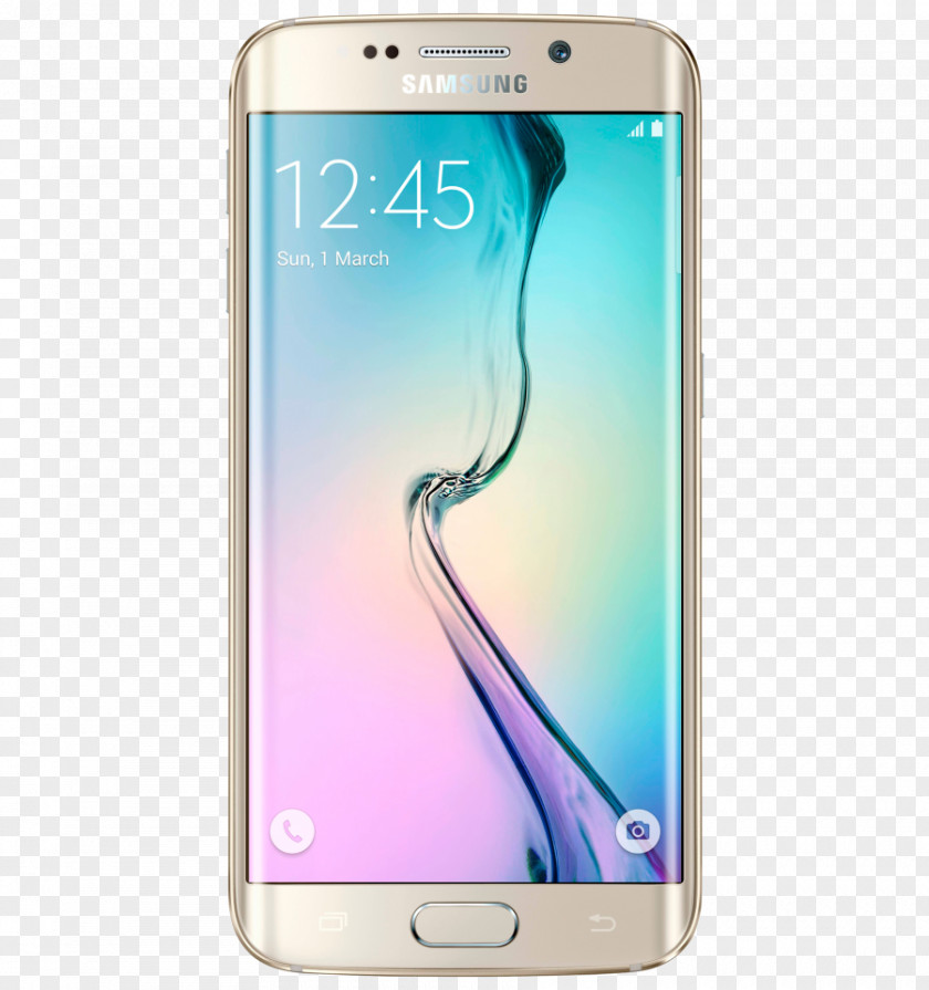 Gold Mobile Phone Samsung Galaxy S6 Edge Telephone LTE PNG