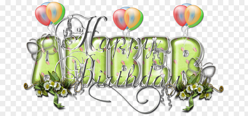 Happy Birthday Glitter Balloon Font PNG
