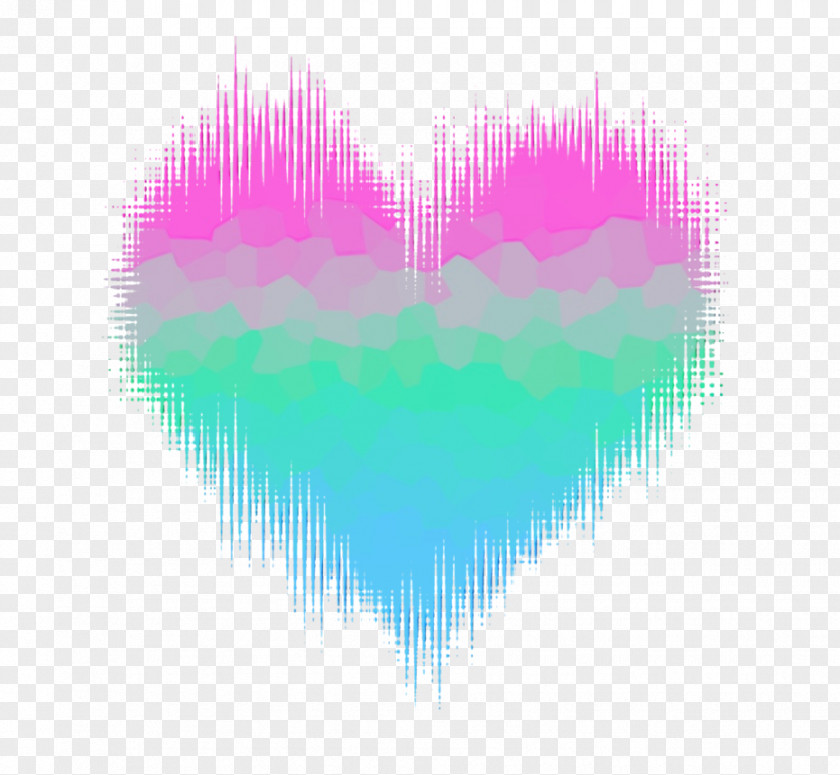 Heart Magenta Pink Turquoise Line PNG