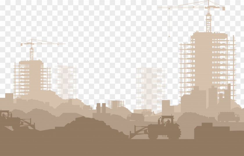 Industrial Town Vector Silhouette PNG