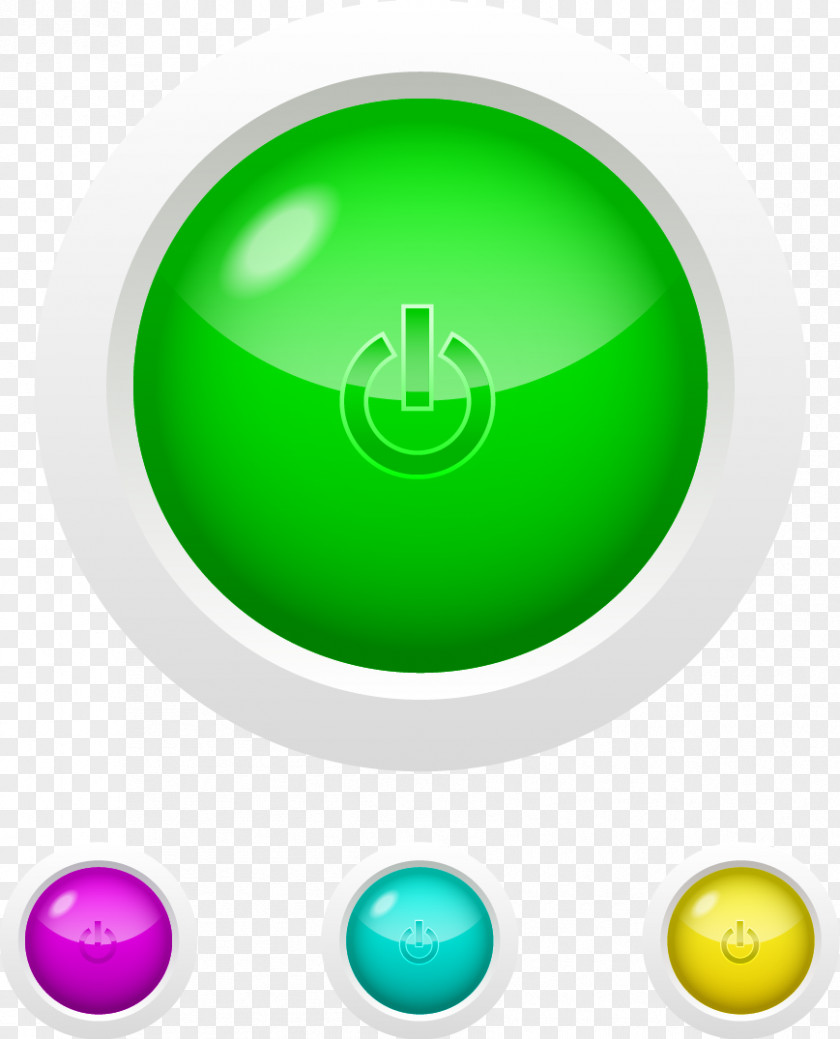 Vector Green Button Download Icon PNG