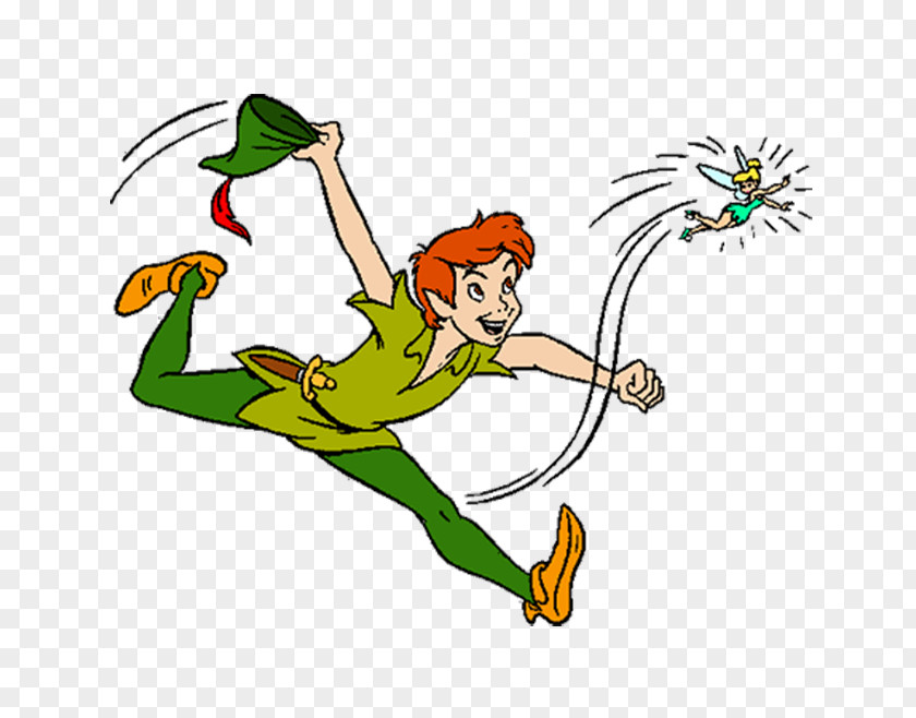Cartoon Chasing The Elf Peter Pan Tinker Bell And Wendy Captain Hook Darling PNG