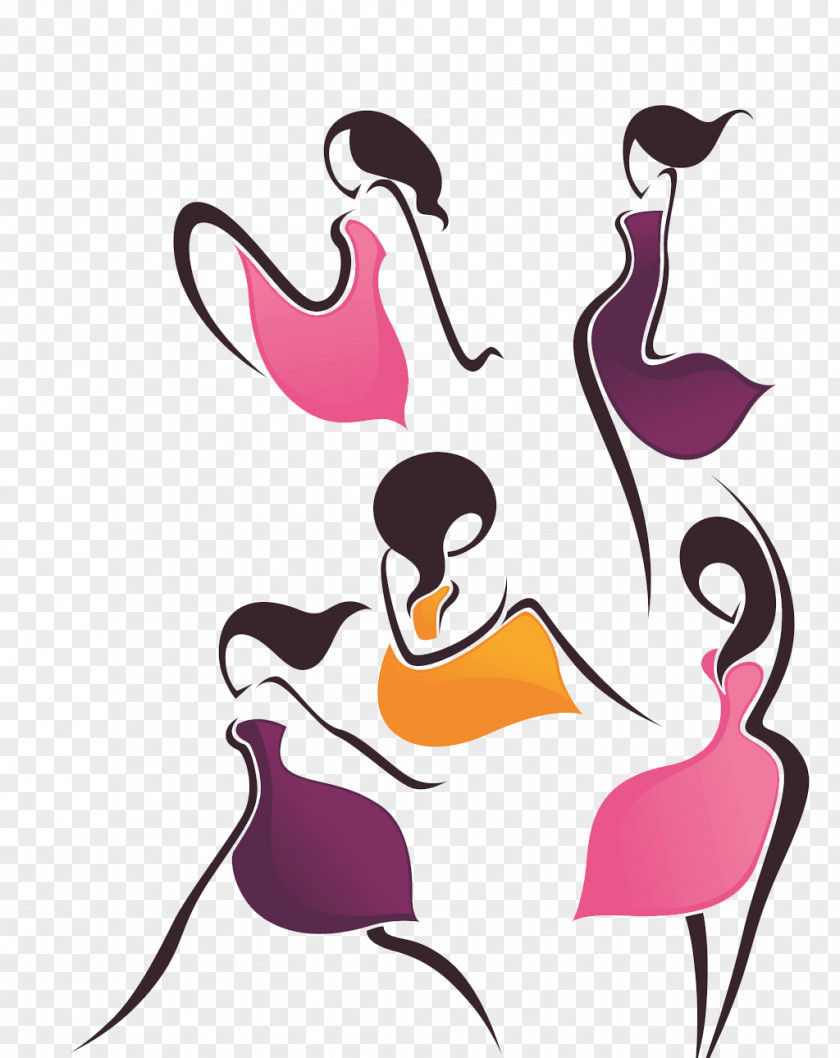 Flat Creative Women Silhouette Woman PNG