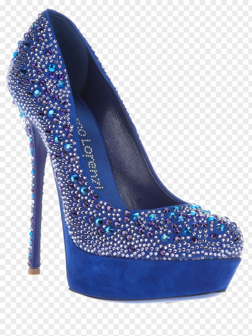 Qian Ma Can Lorenz Deep Blue Diamond High Heels Slipper High-heeled Footwear Court Shoe Platform PNG