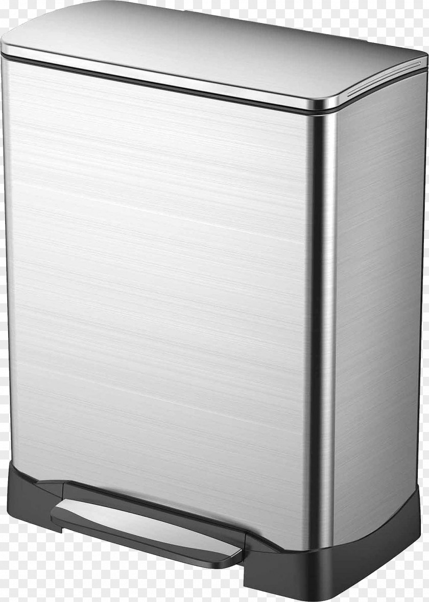 Trash Can Waste Container Stainless Steel Rectangular Step Recycling PNG