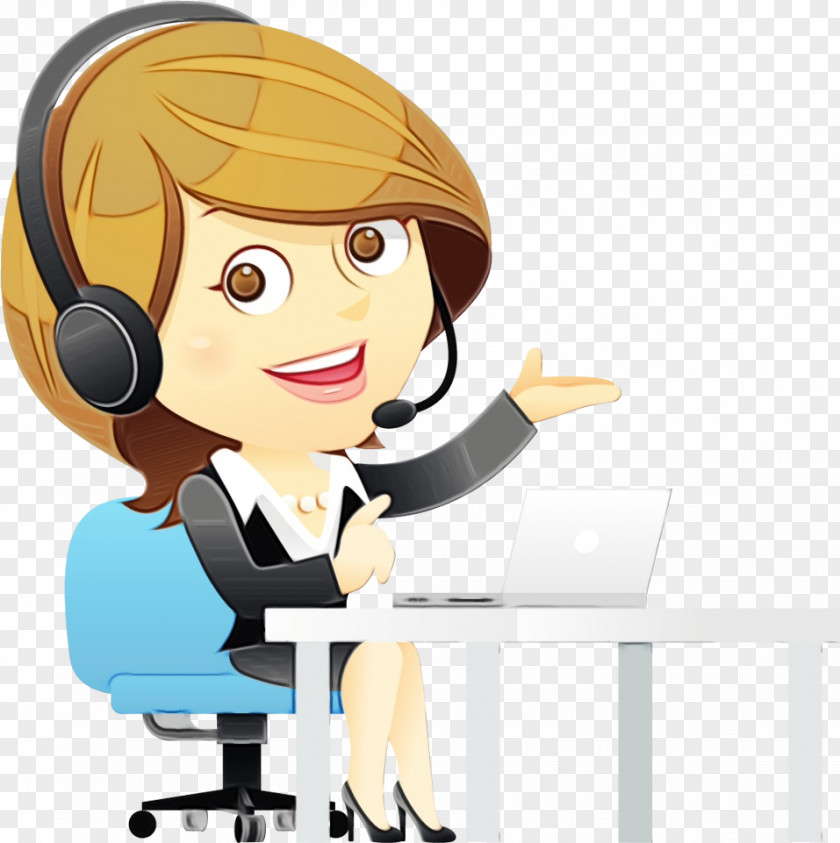 Whitecollar Worker Secretary Cartoon Job Call Centre Employment Telephone Operator PNG