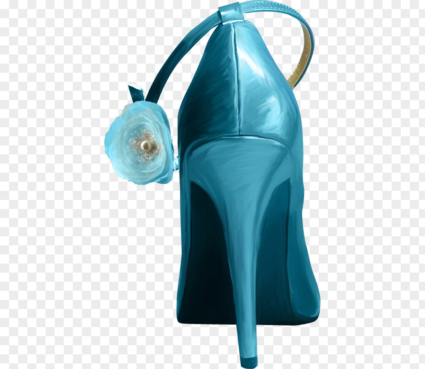 Hand-painted Blue High Heels High-heeled Footwear Shoe PNG