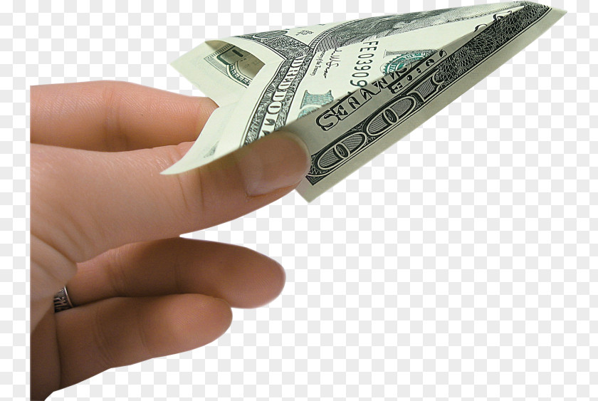 Money In Hand Paper Plane Airplane How-to Origami PNG