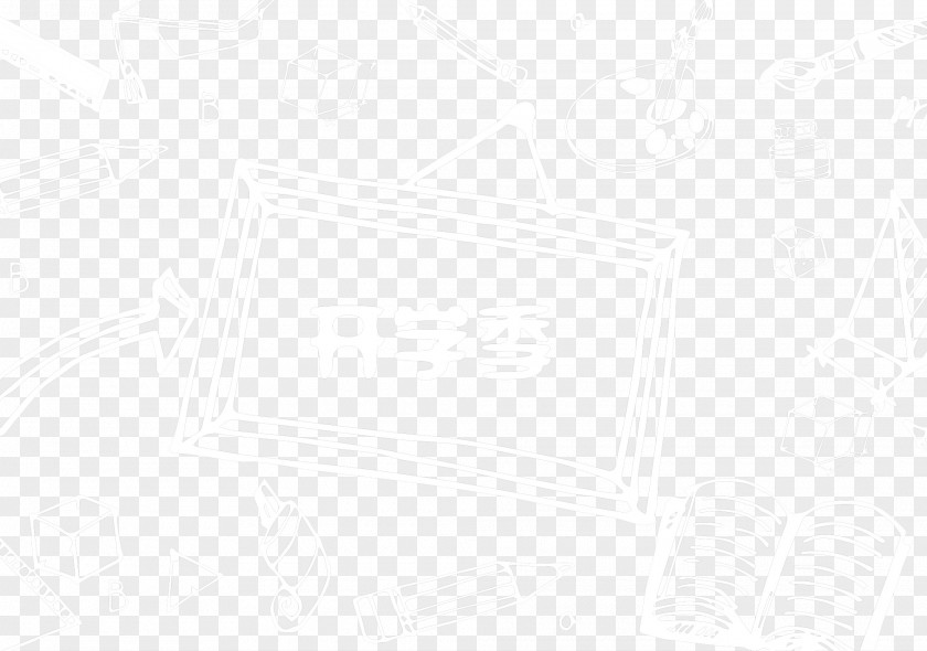 School Season Free Hand Drawn Decorative Material White Black Pattern PNG