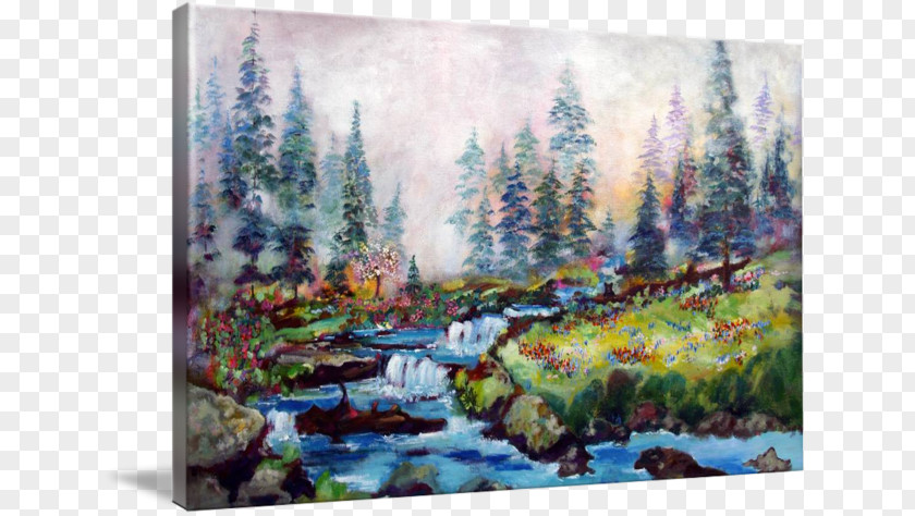 Watercolor Scenery Painting Landscape Modern Art PNG
