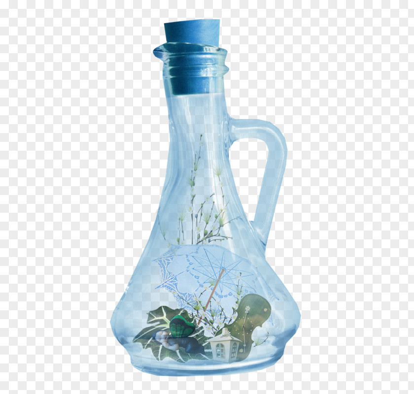 Blue Decorative Bottles Glass Bottle PNG