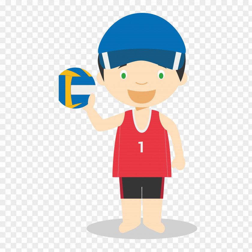 Cartoon Volleyball Player Beach Athlete PNG