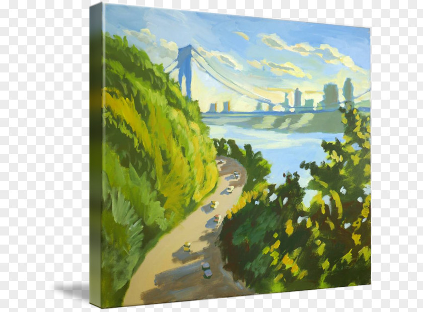 Painting Watercolor George Washington Bridge Gallery Wrap PNG