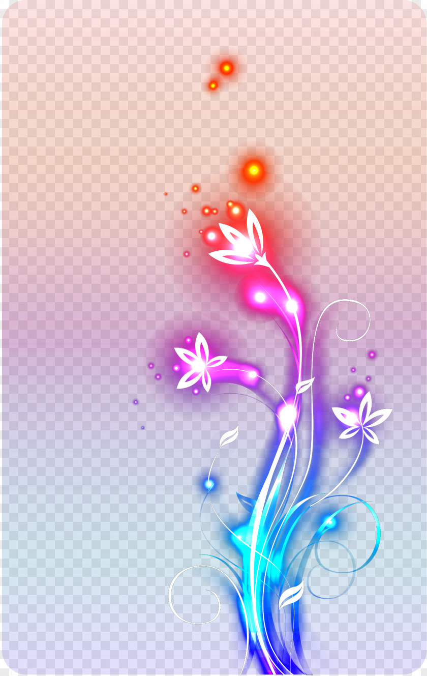 Cool Light Decorative Flowers PNG