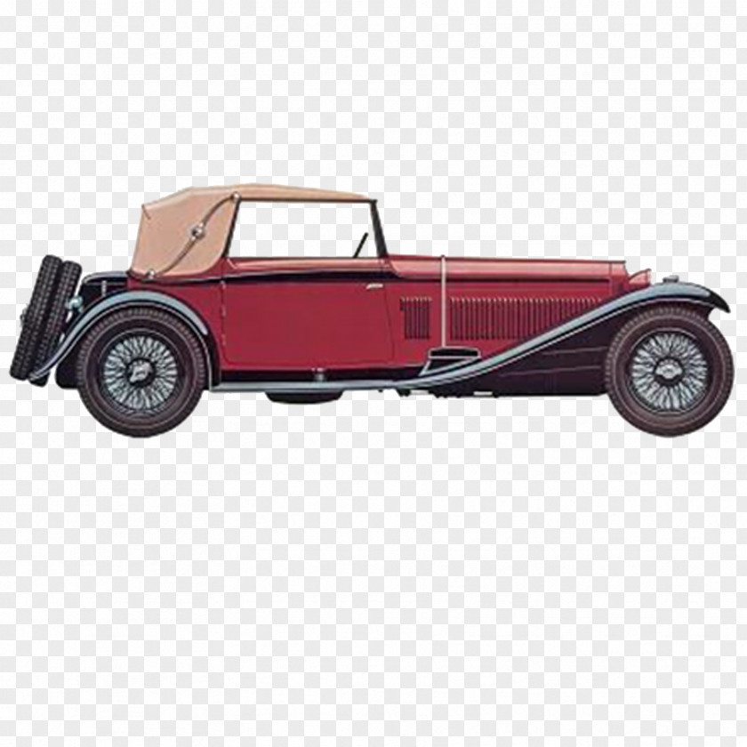 Retro Cartoon Painting Classic Cars Vintage Car Alfa Romeo Printmaking PNG