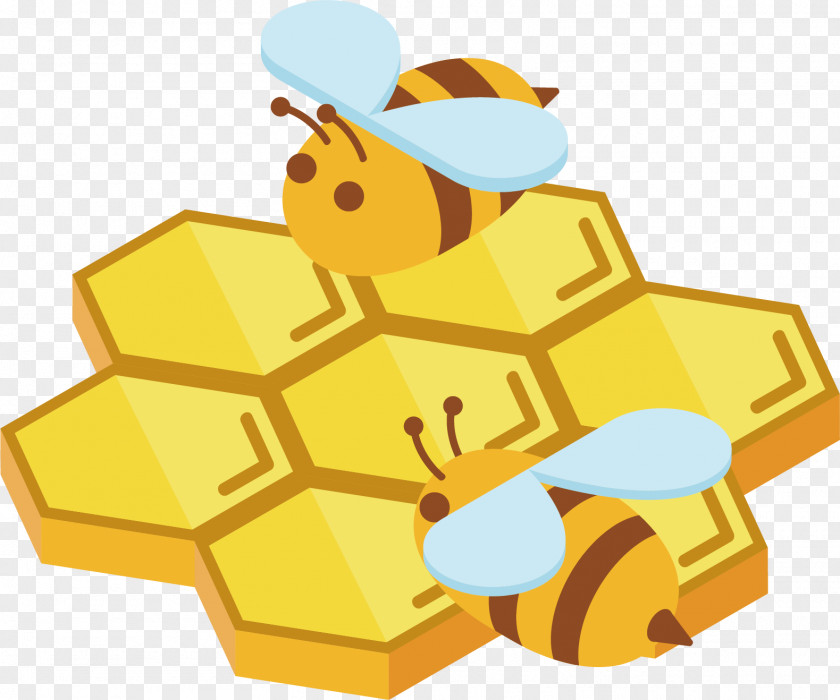 Golden Honey Vector Bee PNG