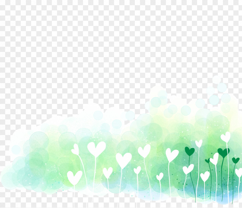 Hand-painted Love Grass South Korea Paper Illustration PNG