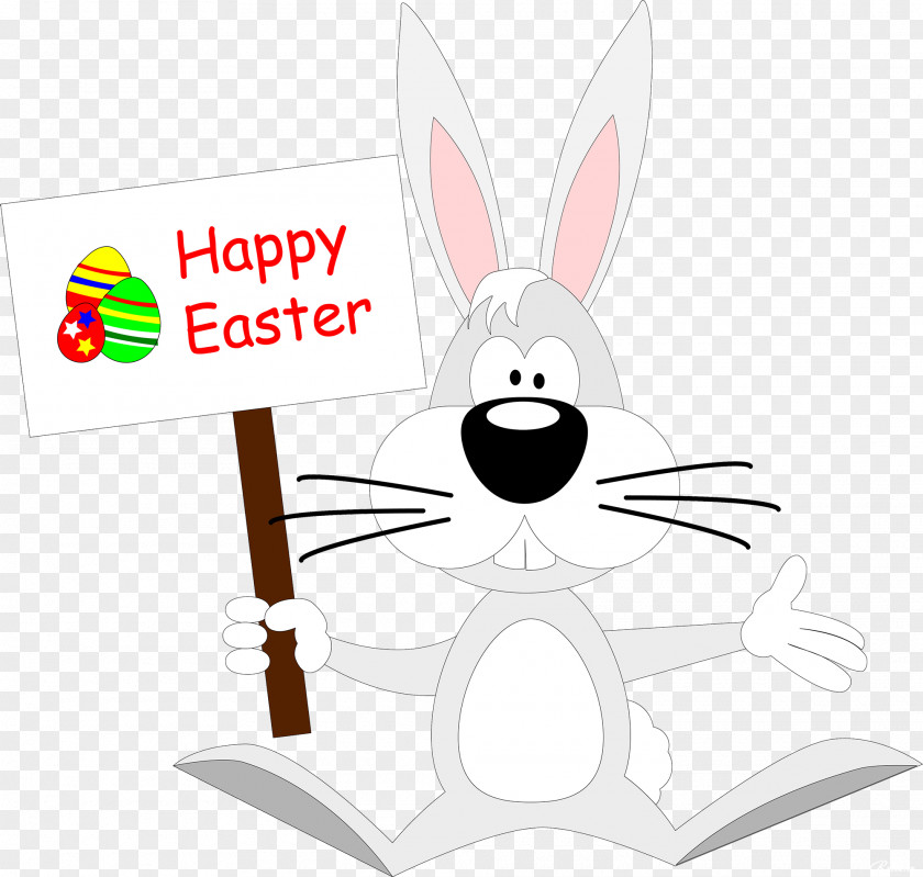 Happy Easter Bunny Domestic Rabbit Hare Clip Art PNG