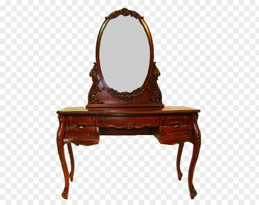 Table Lowboy Antique Furniture Mirror PNG