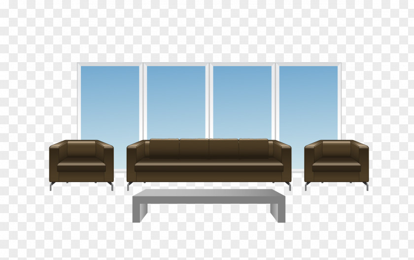 Vector Color Sofa Window Living Room Table Couch PNG