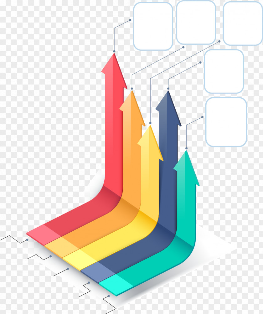 Vector Hand Colored Up Arrow Infographic PNG