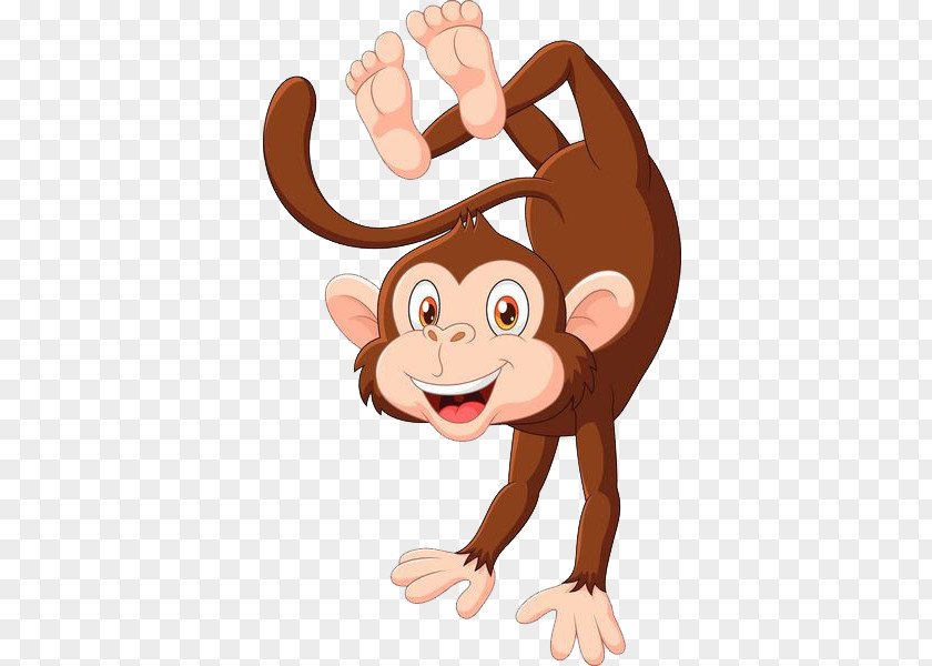 A Handstand Smile Cartoon Monkey Royalty-free Illustration PNG