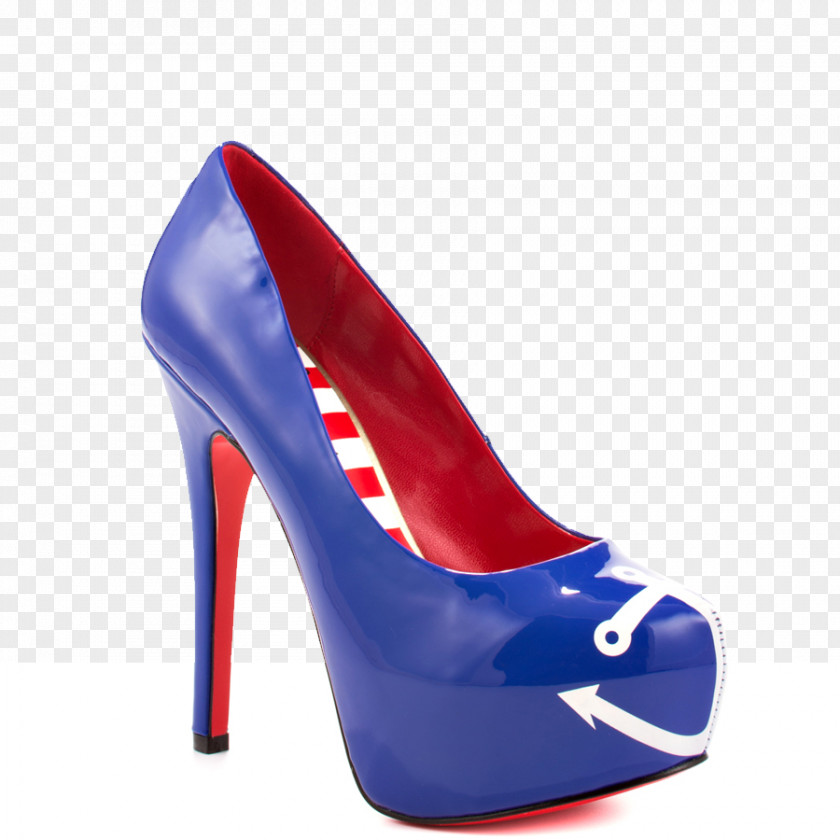 Blue Anchor High-heeled Shoe Court Fashion PNG