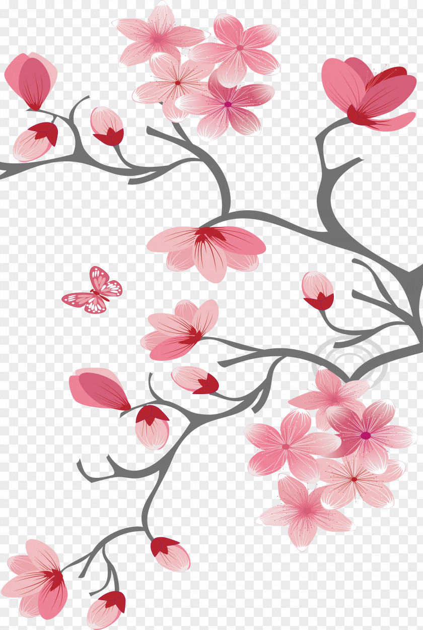 Hand-painted Cherry Blossoms Blossom Computer File PNG