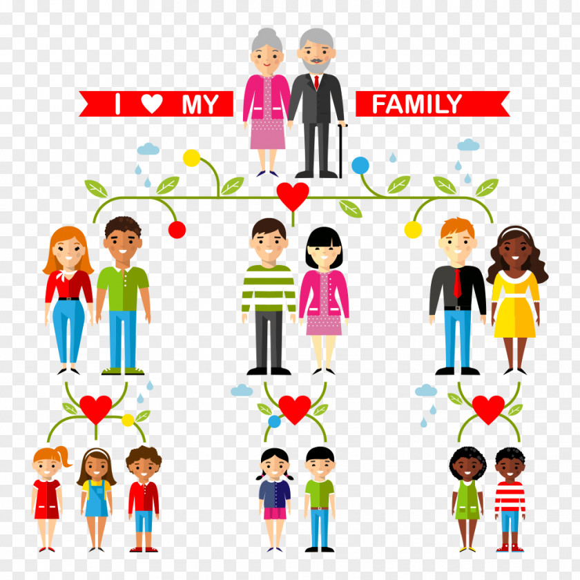 Happy Family Vector Tree Aunt Uncle Illustration PNG