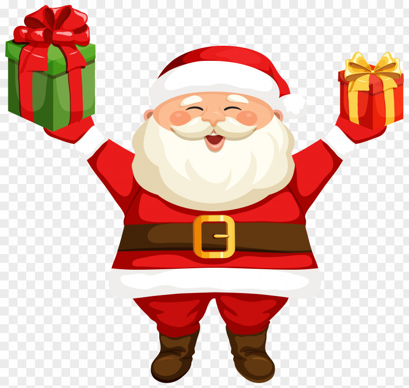 Santa Claus With Gifts Clipart Image Rudolph Clip Art PNG