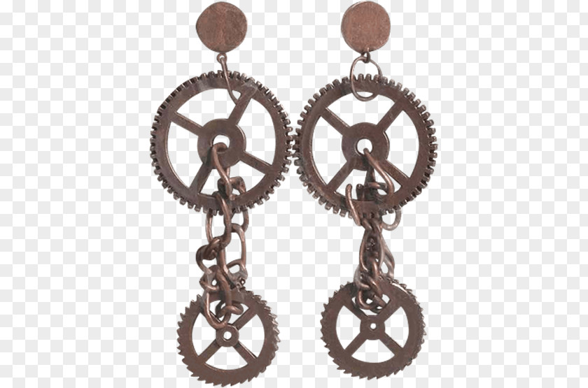 Steampunk Gear Earring Jewellery Clothing Accessories Costume PNG