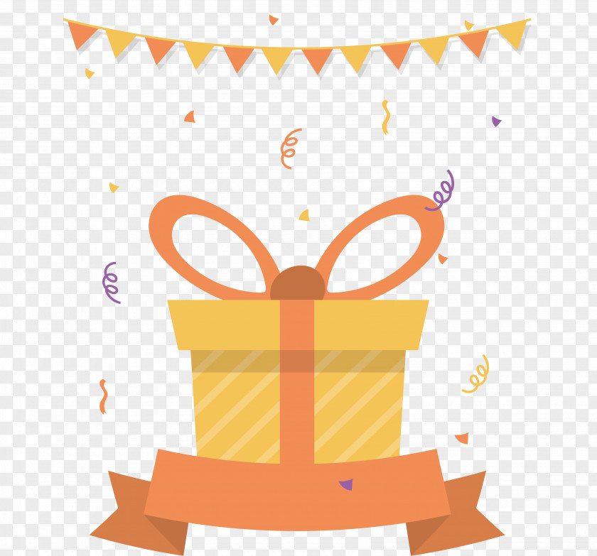 Yellow Birthday Gift Box Cupcake Campanha Do Agasalho PNG