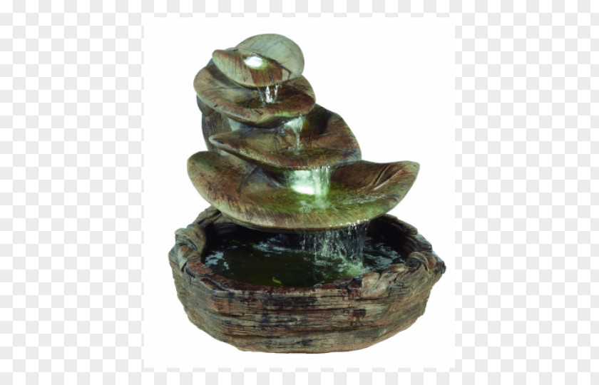 Stone Water Feature Fountain Garden Cascade Leaf PNG