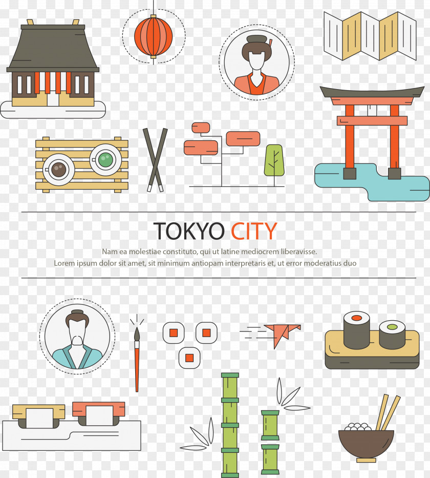 Vector Hand-painted Japanese Japan Illustration PNG