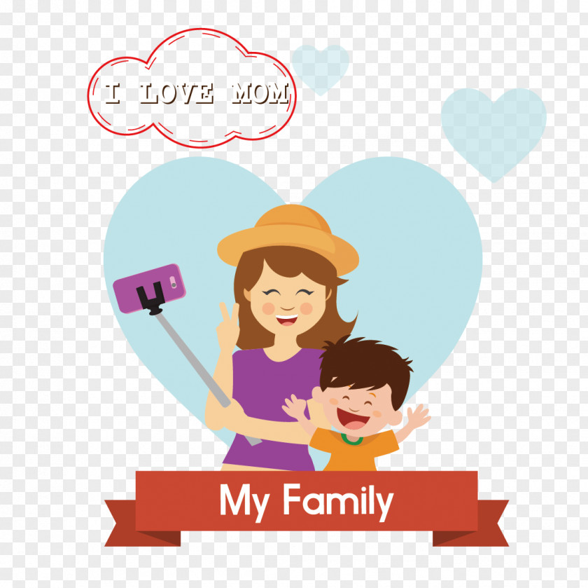 Vector Mother And Child Family Happiness Drawing PNG